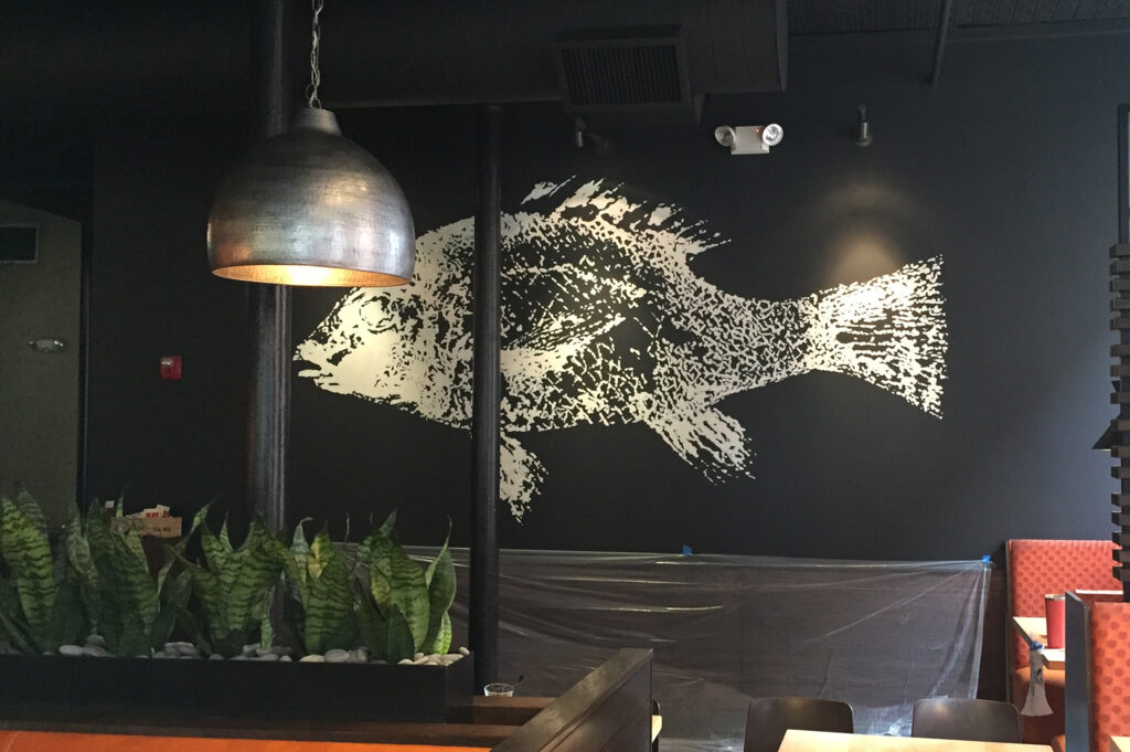 Gyotaku fish mural